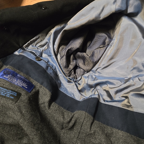 Mens Jacob Siegel  40R Loro Piana 100% Wool Black Coat - Picture 9 of 11